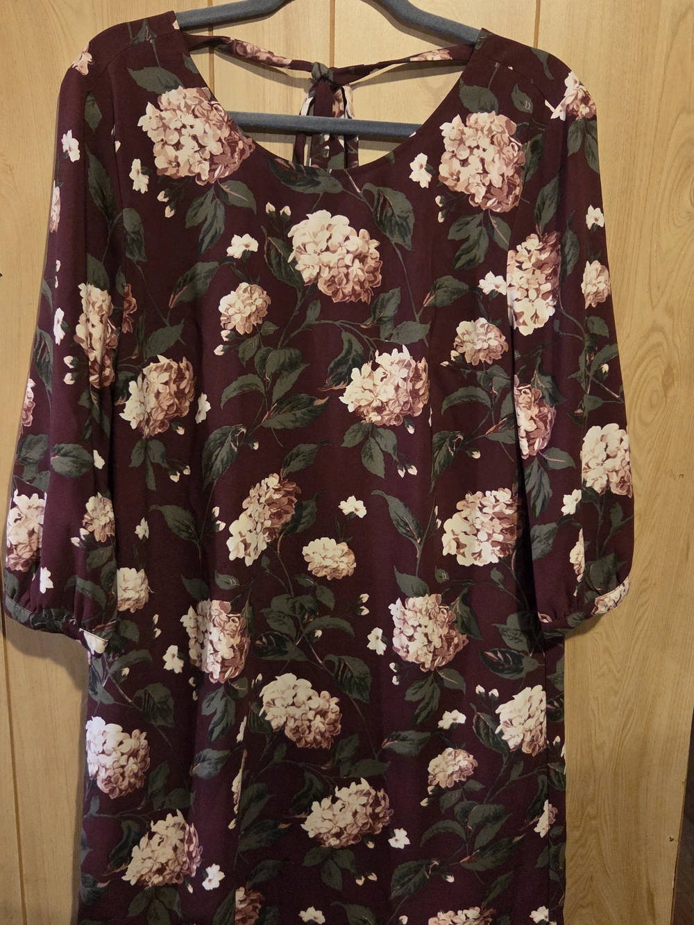 Ann Taylor LOFT Burgundy Floral Dress Size Medium